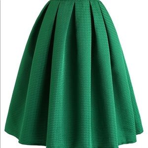 Green dress Skirt- midi skirt